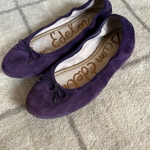 Sam Edelman Felicia Women's 8.5 purple Suede Slip On Ballet Flats Shoes